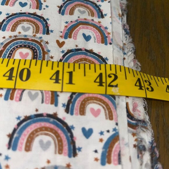 cotton fabric with rainbows hearts dots 42" x 72" 2 yards - Picture 8 of 8